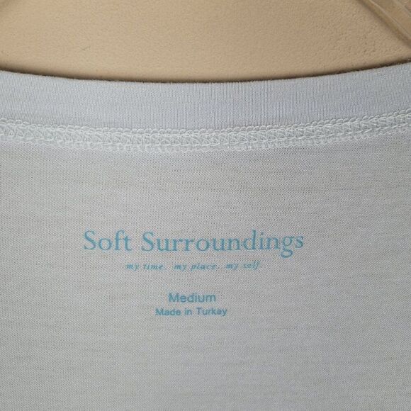 Soft Surroundings Bell Sleeve Long Sleeve Tunic Top Stretch Light Blue Size M - Picture 13 of 13